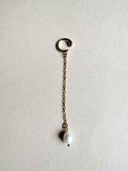 Ohrklemme mit Perlen und Gold