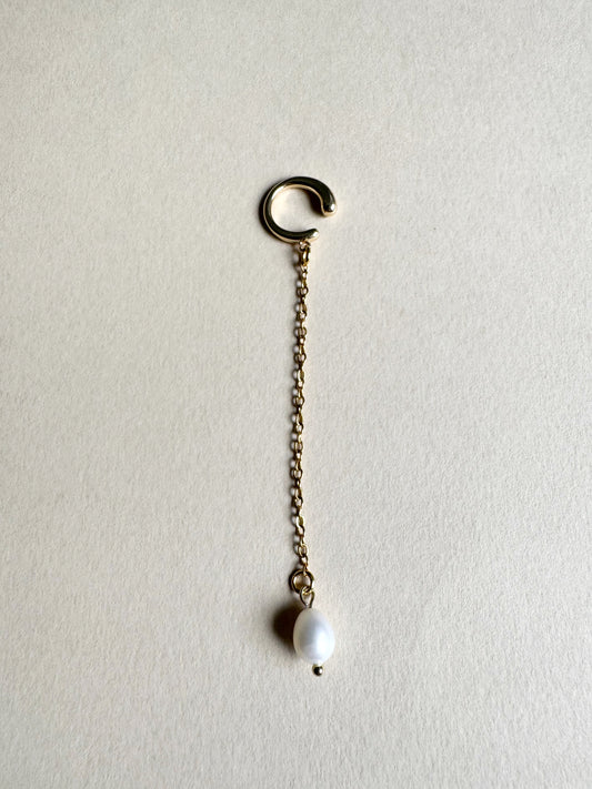 Ear cuff Pearl & Gold