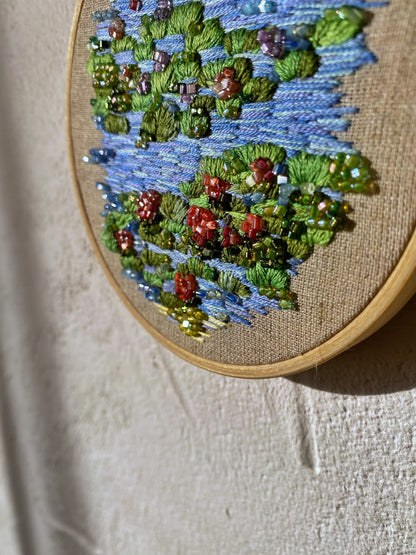 Décoration murale broderie Les Nymphéas