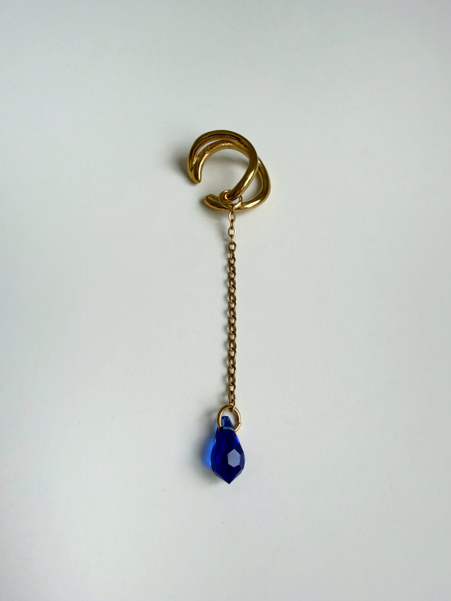 Ear cuff goutte bleue
