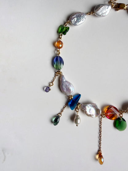 Baroque pearl & crystal fairy necklace