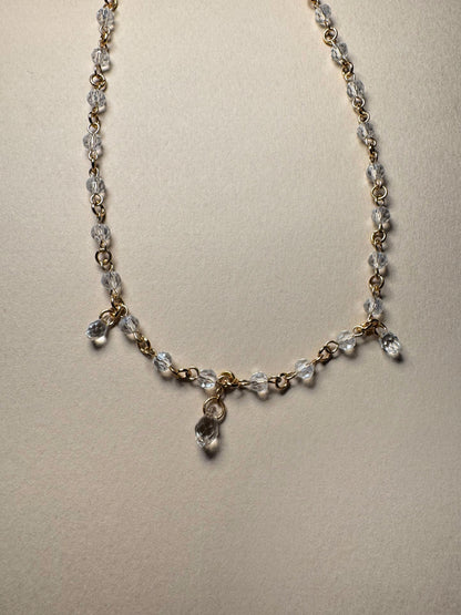 Clear glass beaded necklace