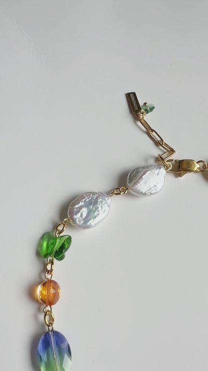 Baroque pearl & crystal fairy necklace