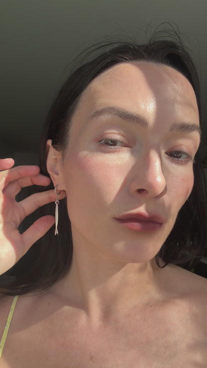 Silver Fish & Pearl earrings