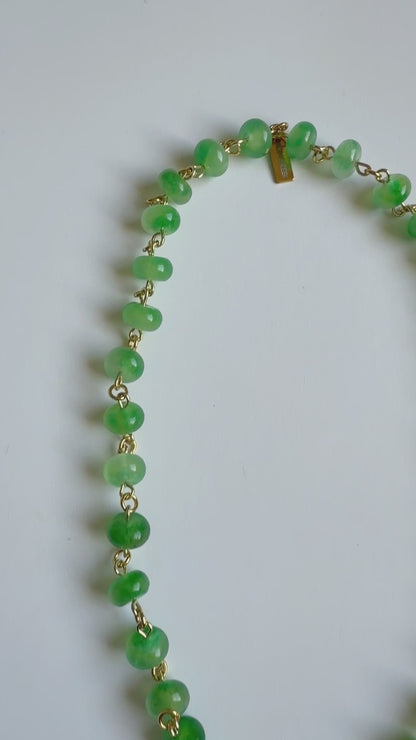 Halskette aus Jade in Mint Glow