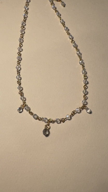 Clear glass beaded necklace