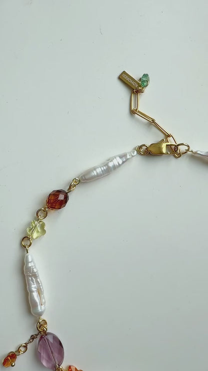 Baroque pearl & crystal fairy necklace