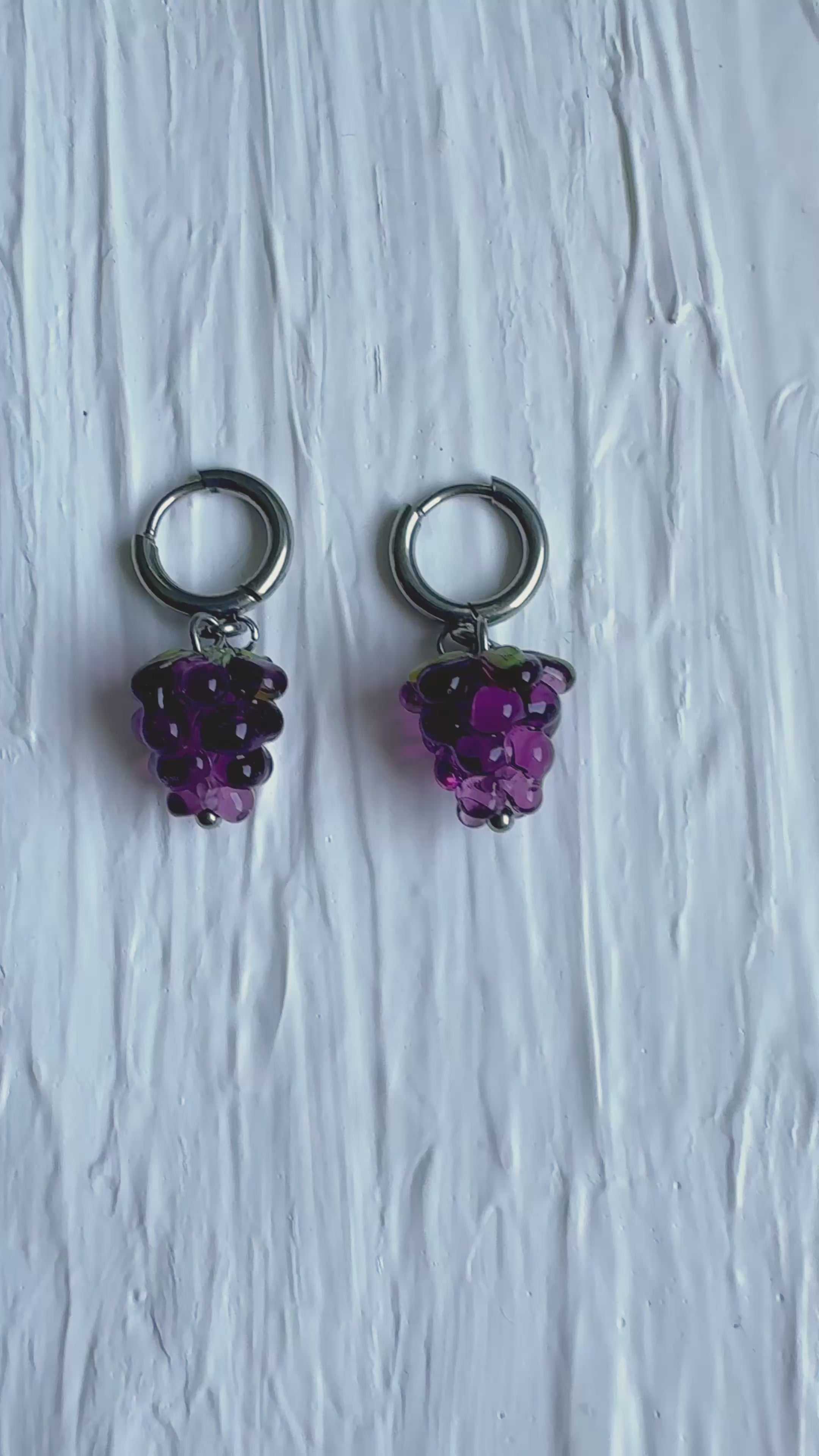 Boucles d’oreilles pendantes raisins