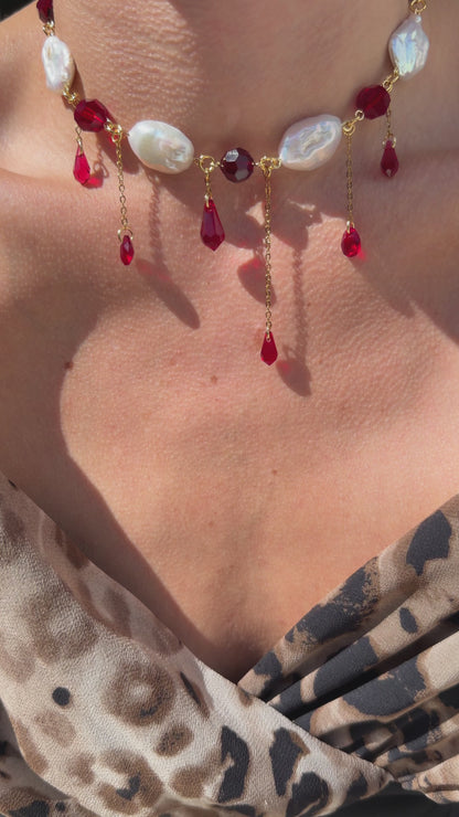 Ruby rain necklace