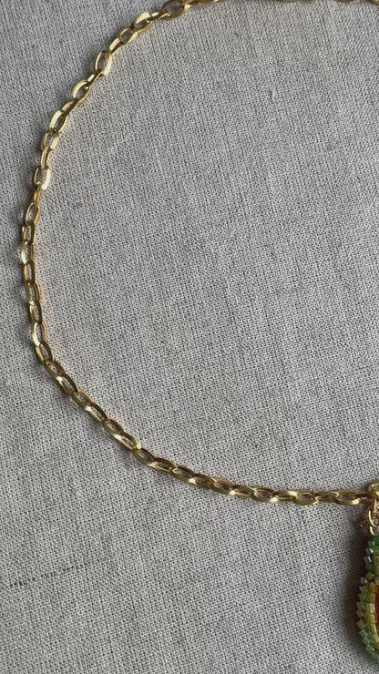 Halskette mit Papaya-Frucht-Anhänger